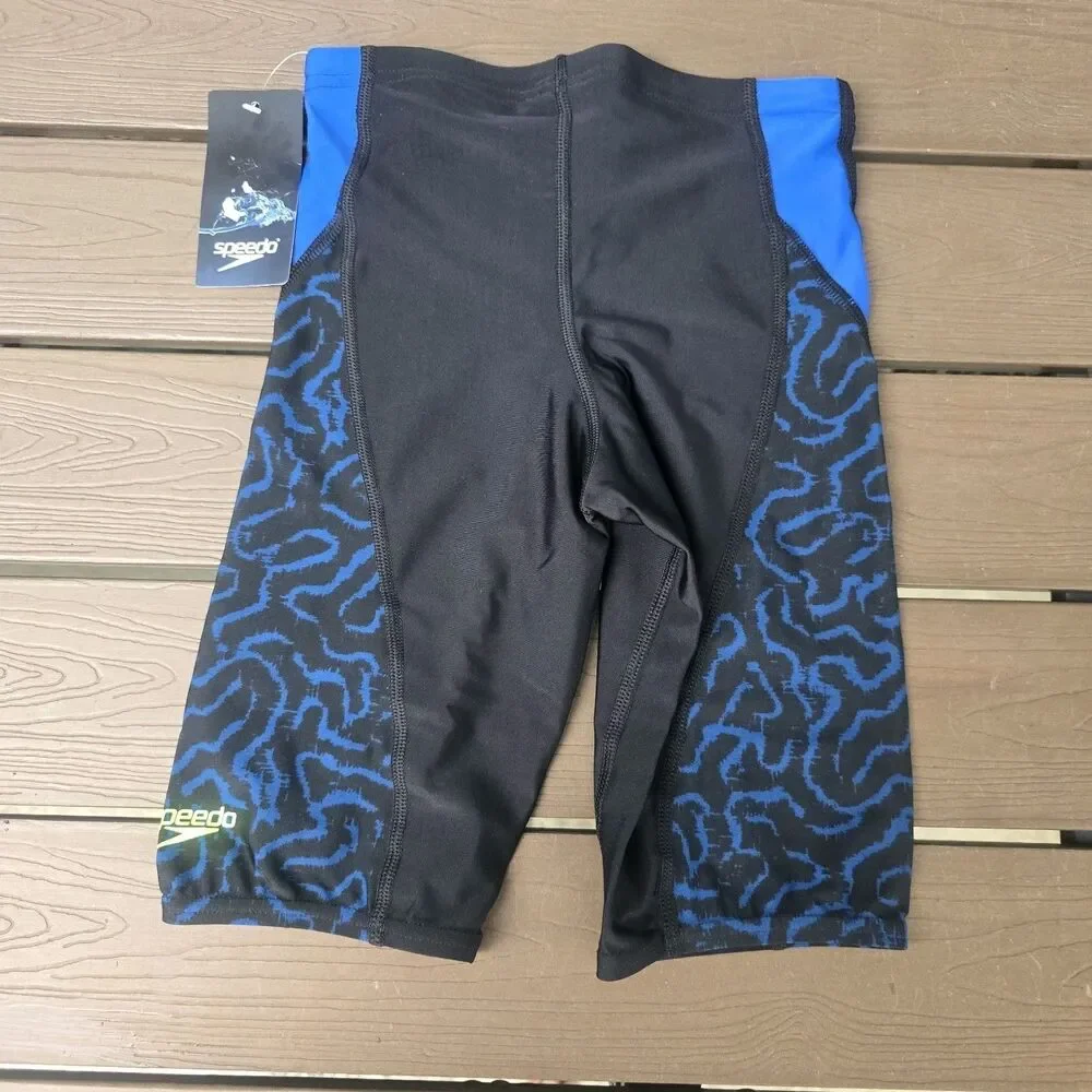 Speedo ProLT Boy's Maize Blue/black Swim Compression Jammer Shorts Sz 26 New